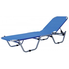 34368-L1029-B-BLUE Μπλέ Στοιβαζόμενη Ξαπλώστρα Παραλίας 5 Θέσεων Με Διάτρητο Ύφασμα 2x1 191 x 60 x 30(h)cm