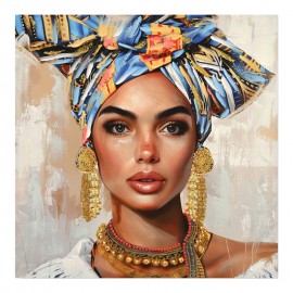 296-000058 Πίνακας σε καμβά Turban Ι Inart 80x3x80εκ