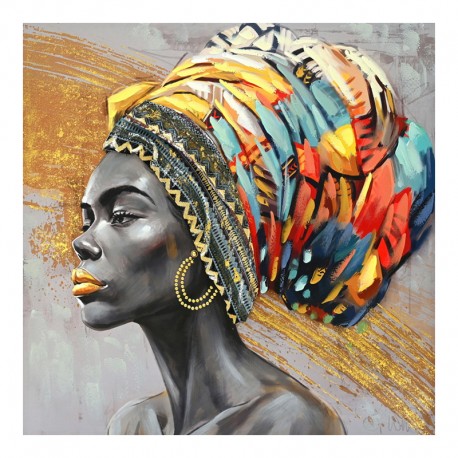 296-000048 Πίνακας σε καμβά Africana I Inart 100x3x100εκ