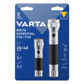 123408 Varta Φακοί Brite Essential Twin Pack F10/F20