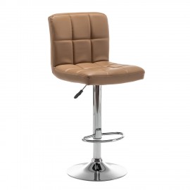 14240058 Σκαμπό Bar ArteLibre DIN Με Πλάτη Πτυσσόμενο Cappuccino PVC/Μέταλλο 44x50x92-113cm Καφέ/Cappuccino