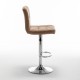14240058 Σκαμπό Bar ArteLibre DIN Με Πλάτη Πτυσσόμενο Cappuccino PVC/Μέταλλο 44x50x92-113cm Καφέ/Cappuccino