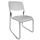 14960013 Καρέκλα Επισκέπτη FLEXVISIT Λευκό/Χρώμιο PU/Μέταλλο 40x41x81cm Λευκό/Ασημί
