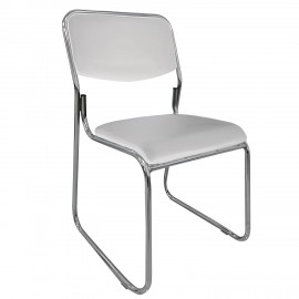 14960013 Καρέκλα Επισκέπτη FLEXVISIT Λευκό/Χρώμιο PU/Μέταλλο 40x41x81cm Λευκό/Ασημί