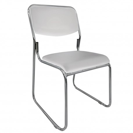 14960013 Καρέκλα Επισκέπτη FLEXVISIT Λευκό/Χρώμιο PU/Μέταλλο 40x41x81cm Λευκό/Ασημί