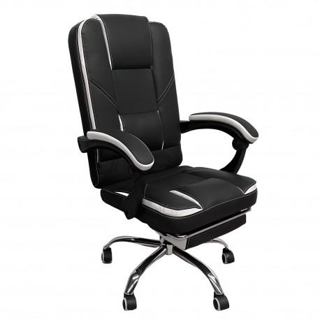 14960025 Καρέκλα Γραφείου OPTISEAT Μαύρο/Λευκό PVC/Μέταλλο 67x65x105-115cm Μαύρο/Λευκό