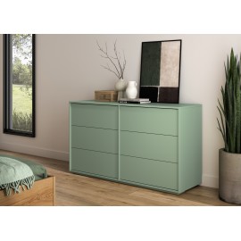 0201.GM92 Rivoli συρταριέρα με 6 συρτάρια 146x45x80εκ. Argile Vert Argile Vert  146x45εκ. ( Ύψος 80εκ. )