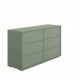 0201.GM92 Rivoli συρταριέρα με 6 συρτάρια 146x45x80εκ. Argile Vert Argile Vert  146x45εκ. ( Ύψος 80εκ. )