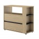 0201.GM54 Nael συρταριέρα με δυο συρτάρια  94x40x80εκ. Rookwood Oak  Rookwood Oak / Μαύρο 94x40εκ. Ύψος : 80εκ.