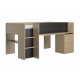 0101.GM42 Nael κρεβάτι πολυμορφικό 205x133x107εκ. Rookwood Oak / Μαύρο  Rookwood Oak / Μαύρο 205x133εκ. Ύψος : 107εκ