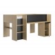 0101.GM42 Nael κρεβάτι πολυμορφικό 205x133x107εκ. Rookwood Oak / Μαύρο  Rookwood Oak / Μαύρο 205x133εκ. Ύψος : 107εκ