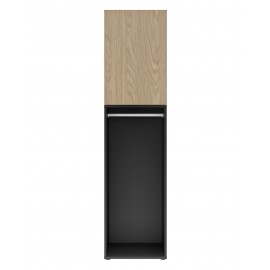0181.GM21 Nael ντουλάπα με 1 πόρτα 100x60x200εκ.  Rookwood Oak  Rookwood Oak / Μαύρο  100x60εκ. Ύψος : 200εκ.