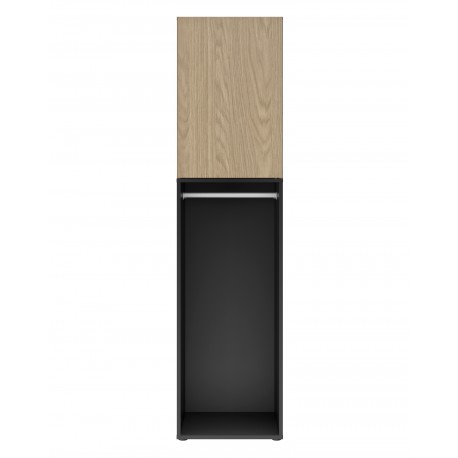 0181.GM21 Nael ντουλάπα με 1 πόρτα 100x60x200εκ.  Rookwood Oak  Rookwood Oak / Μαύρο  100x60εκ. Ύψος : 200εκ.