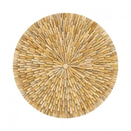 343-000104 Διακοσμητικό τοίχου Decofy Inart drift ξύλο σε φυσική απόχρωση Φ80x5εκ