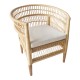 343-000090 Πολυθρόνα Necorian paakoworld teak ξύλο με pe rattan σε φυσική απόχρωση και λευκό μαξιλάρι 80x70x87εκ