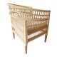 343-000090 Πολυθρόνα Necorian paakoworld teak ξύλο με pe rattan σε φυσική απόχρωση και λευκό μαξιλάρι 80x70x87εκ
