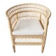 343-000090 Πολυθρόνα Necorian paakoworld teak ξύλο με pe rattan σε φυσική απόχρωση και λευκό μαξιλάρι 80x70x87εκ