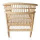 343-000090 Πολυθρόνα Necorian paakoworld teak ξύλο με pe rattan σε φυσική απόχρωση και λευκό μαξιλάρι 80x70x87εκ