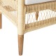 343-000090 Πολυθρόνα Necorian paakoworld teak ξύλο με pe rattan σε φυσική απόχρωση και λευκό μαξιλάρι 80x70x87εκ