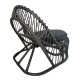 343-000094 Πολυθρόνα Tromso paakoworld pe rattan σε μαύρη απόχρωση με μαύρο μαξιλάρι 80x85x98εκ
