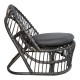 343-000094 Πολυθρόνα Tromso paakoworld pe rattan σε μαύρη απόχρωση με μαύρο μαξιλάρι 80x85x98εκ