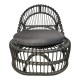 343-000094 Πολυθρόνα Tromso paakoworld pe rattan σε μαύρη απόχρωση με μαύρο μαξιλάρι 80x85x98εκ