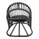 343-000094 Πολυθρόνα Tromso paakoworld pe rattan σε μαύρη απόχρωση με μαύρο μαξιλάρι 80x85x98εκ