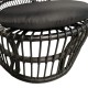 343-000094 Πολυθρόνα Tromso paakoworld pe rattan σε μαύρη απόχρωση με μαύρο μαξιλάρι 80x85x98εκ