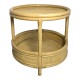 343-000093 Βοηθητικό τραπέζι Moody pakoworld pe rattan σε φυσική απόχρωση Φ55x51εκ