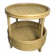343-000093 Βοηθητικό τραπέζι Moody pakoworld pe rattan σε φυσική απόχρωση Φ55x51εκ