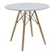 200-001246 Τραπεζαρία Julita σετ 5τεμ pakoworld MDF και ξύλο οξιάς σε λευκή-φυσική απόχρωση Φ80x73εκ
