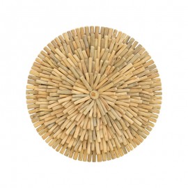 343-000103 Διακοσμητικό τοίχου Decofy Inart drift ξύλο σε φυσική απόχρωση Φ60x5εκ