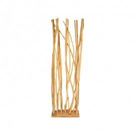 343-000085 Διακοσμητικό δαπέδου Barbin pakoworld teak-suar ξύλο σε φυσική απόχρωση 60x25x200εκ