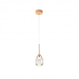 4077-1 Inlight Κρεμαστό φωτιστικό LED 10W από χρυσαφί μέταλλο και ακρυλικό D:10x200cm (4077-1)