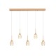 4077R-5-Golden Inlight Κρεμαστό φωτιστικό LED 5*10W από χρυσαφί μέταλλο και ακρυλικό D:60x200cm (4077R-5-Golden)