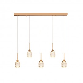 4077R-5-Golden Inlight Κρεμαστό φωτιστικό LED 5*10W από χρυσαφί μέταλλο και ακρυλικό D:60x200cm (4077R-5-Golden)