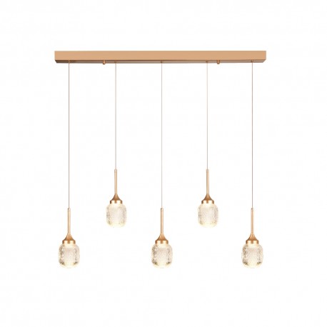 4077R-5-Golden Inlight Κρεμαστό φωτιστικό LED 5*10W από χρυσαφί μέταλλο και ακρυλικό D:60x200cm (4077R-5-Golden)