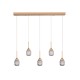 4077R-5-Golden Inlight Κρεμαστό φωτιστικό LED 5*10W από χρυσαφί μέταλλο και ακρυλικό D:60x200cm (4077R-5-Golden)