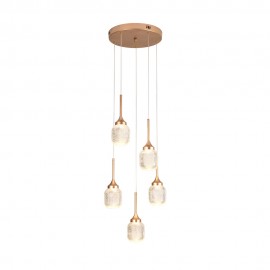 4077-5-Golden Inlight Κρεμαστό φωτιστικό LED 5*10W από χρυσαφί μέταλλο και ακρυλικό D:30x200cm (4077-5-Golden)