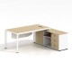 ΕΟ920,20 THESIS Γραφείο Δεξιά Γωνία, Απόχρωση Beech - Άσπρο