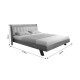 072-000092 Κρεβάτι Frankly pakoworld oak-λευκό pu 150x200εκ