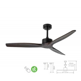 Lineme ALESSA NUOVO CHOCO Ανεμιστήρας Οροφής 130cm με Φως και Τηλεχειριστήριο Μαύρος