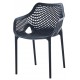 34336-251436 Dark Grey Στοιβαζόμενη Πολυθρόνα Πολυπροπυλένιου Με UV Προστασία