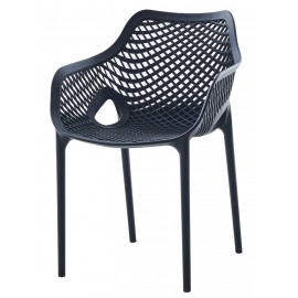 34336-251436 Dark Grey Στοιβαζόμενη Πολυθρόνα Πολυπροπυλένιου Με UV Προστασία