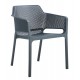 34337-251457 Dark Grey Στοιβαζόμενη Πολυθρόνα Πολυπροπυλένιου Με UV Προστασία