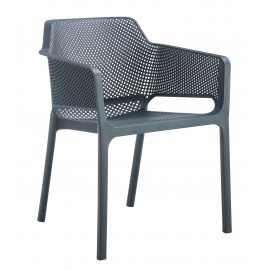 34337-251457 Dark Grey Στοιβαζόμενη Πολυθρόνα Πολυπροπυλένιου Με UV Προστασία