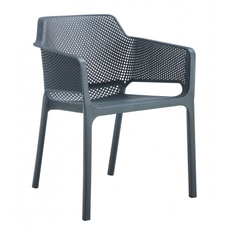 34337-251457 Dark Grey Στοιβαζόμενη Πολυθρόνα Πολυπροπυλένιου Με UV Προστασία
