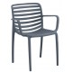 34342-251455 Dark Grey Στοιβαζόμενη Πολυθρόνα Πολυπροπυλένιου Με UV Προστασία