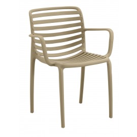 34343-251456 Taupe Στοιβαζόμενη Πολυθρόνα Πολυπροπυλένιου Με UV Προστασία