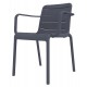 34344-251432 Dark Grey Στοιβαζόμενη Πολυθρόνα Πολυπροπυλένιου Με UV Προστασία